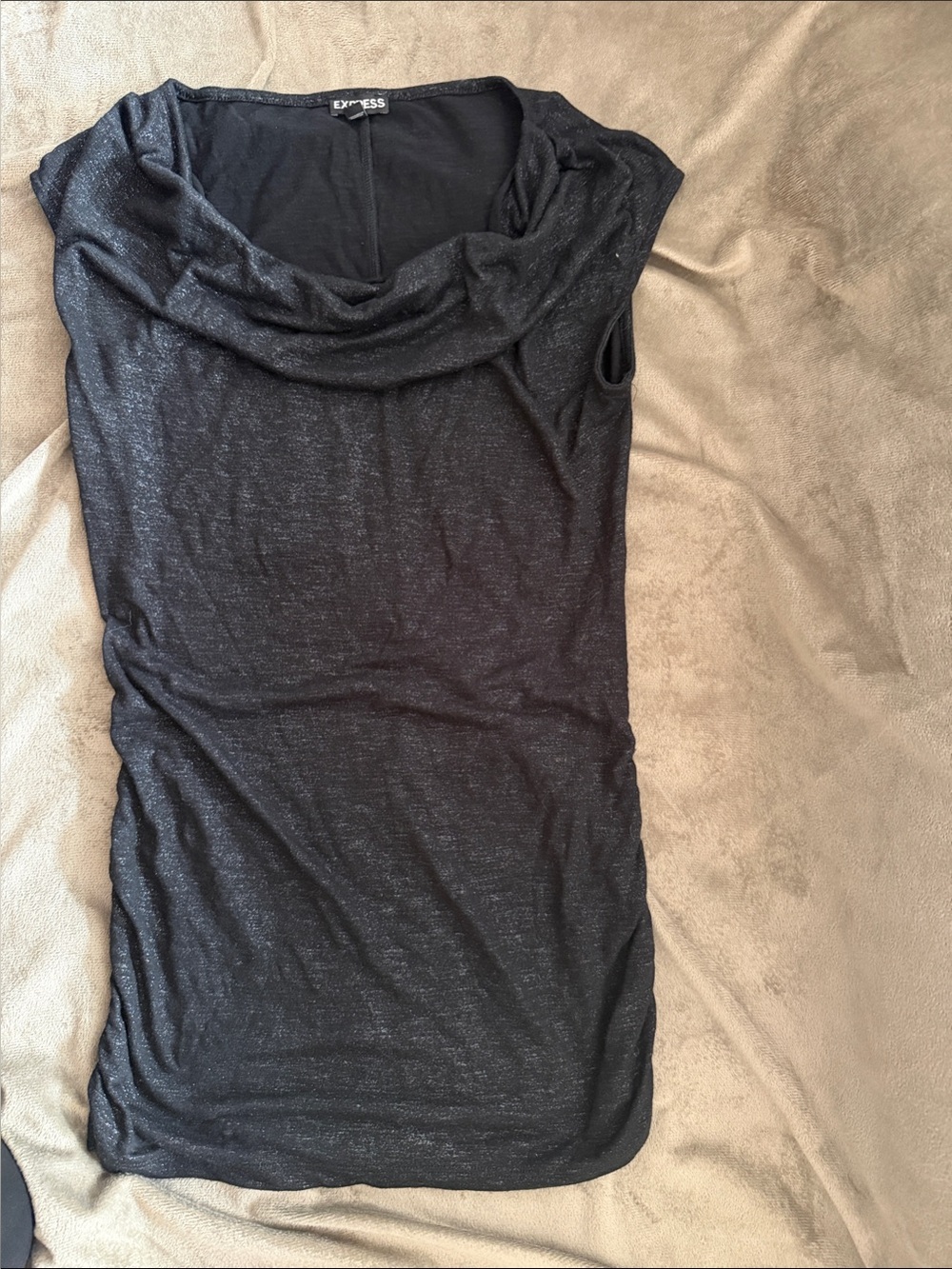 Express Black Sleeveless Cowl Neck Tunic
